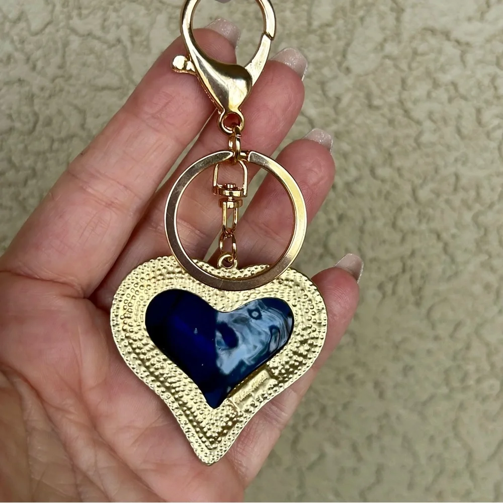 Eye-Catching Blue Heart Keychain/Bag Charm